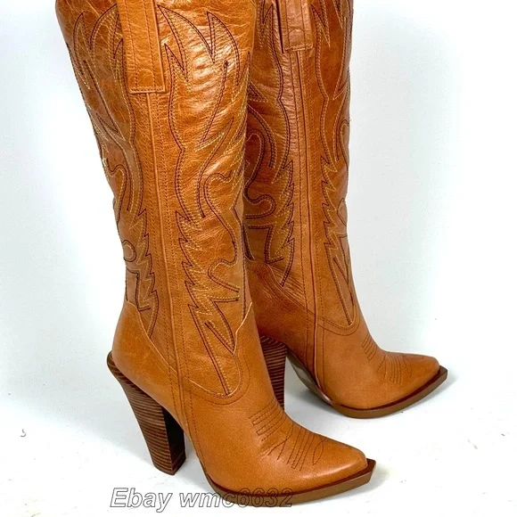 Jessica Simpson Alan Cowboy Cowgirl Boots - Women's 9B Excellent Condition - Picture 7 of 15